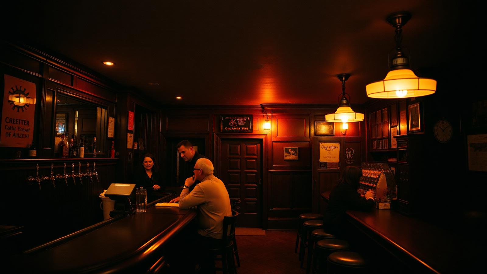 Neighbourhood bar in Lincoln Park, Chicago, busy on a weekend evening